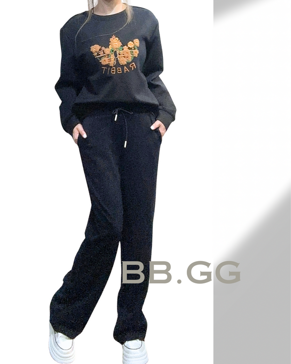 The Artisan Embroidered Hoodie in Blue & Brown