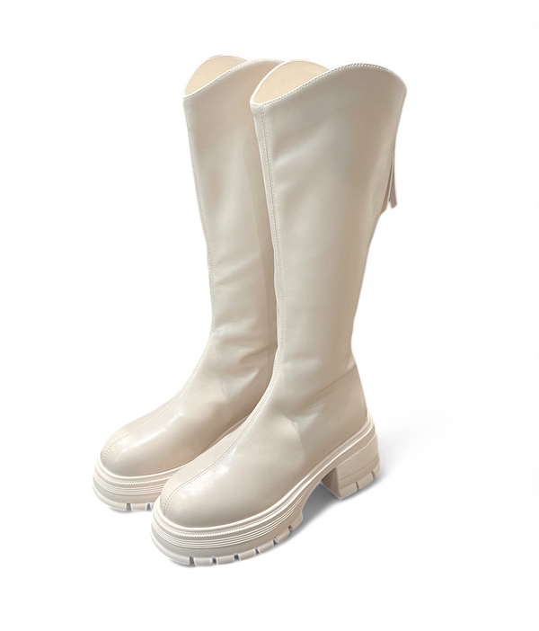 Calfskin Low-Heeled Riding Boots