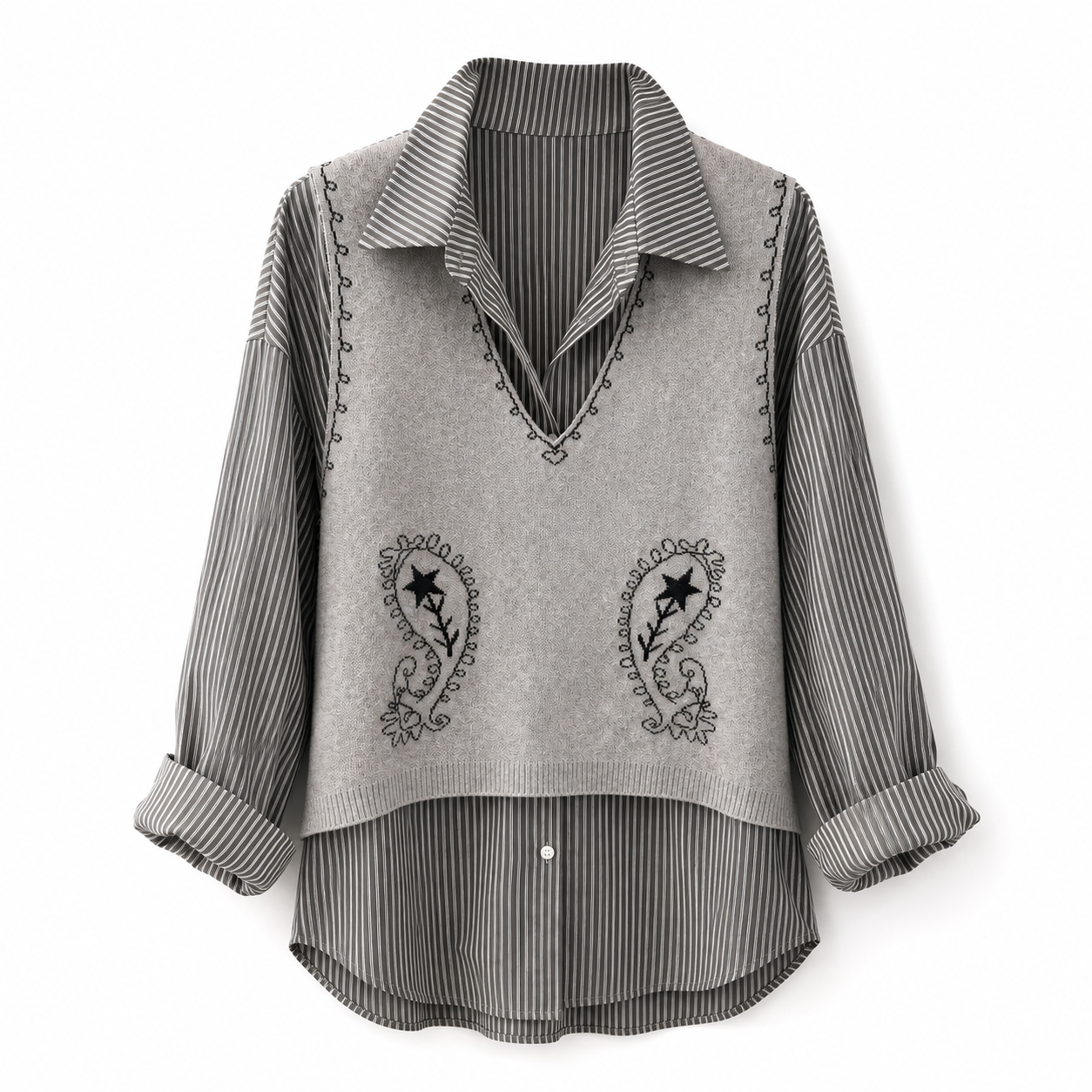 Paisley Layered Shirt Top