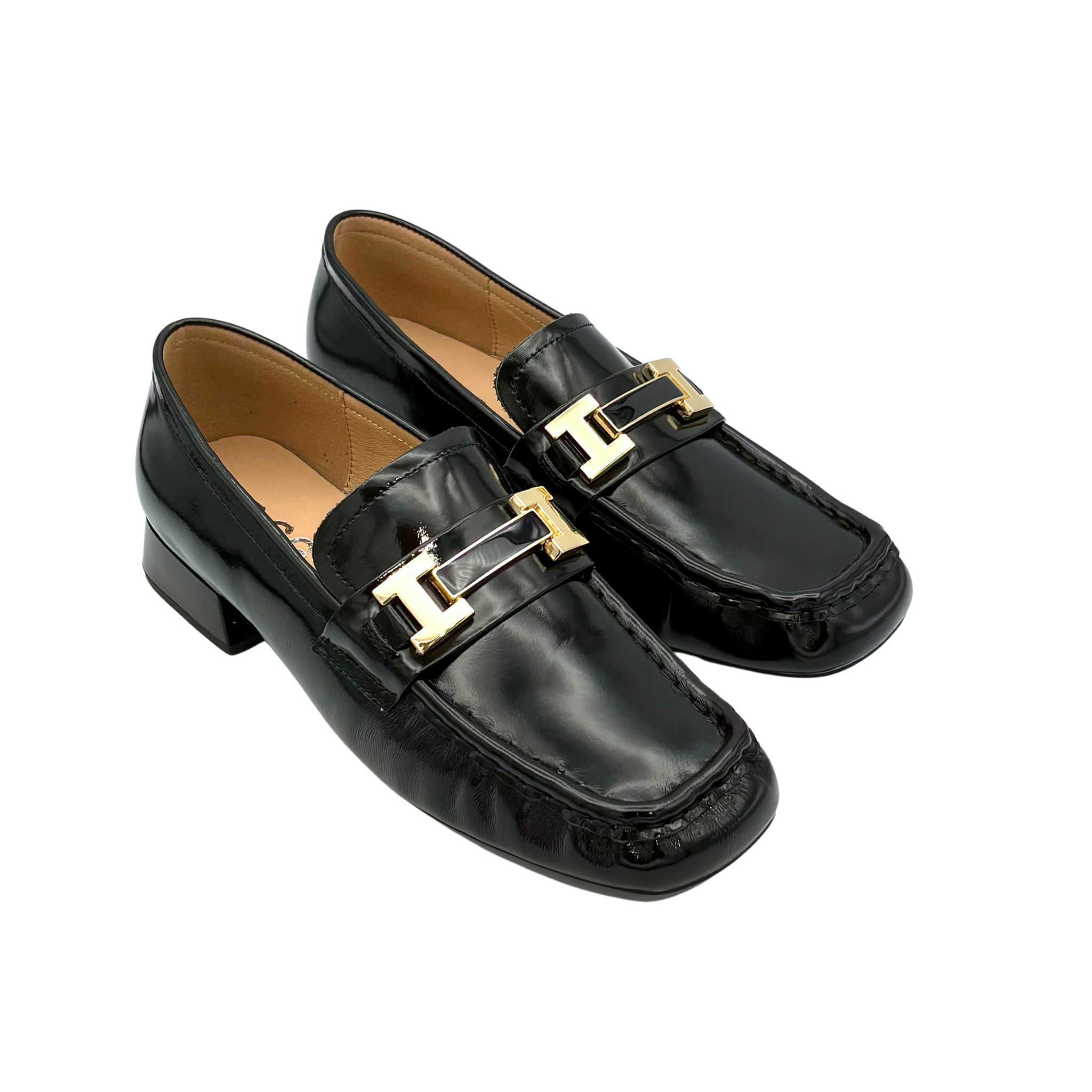 Buckle Sheep Patent Leather Loafer