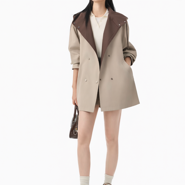 Color-Block Trench Jacket