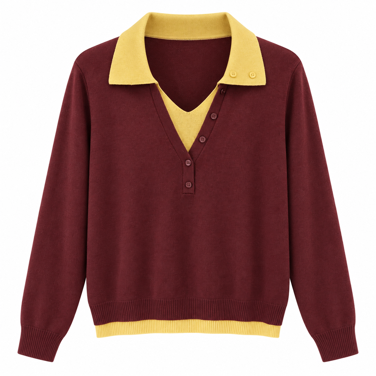 Layered Polo Sweater