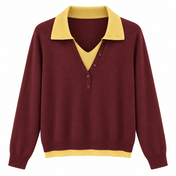 Layered Polo Sweater