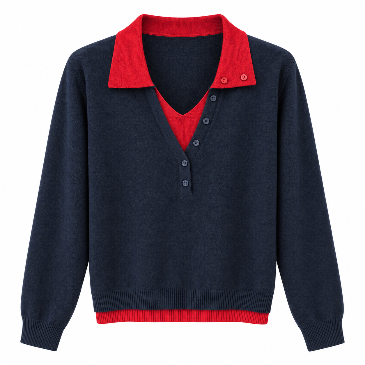 Layered Polo Sweater