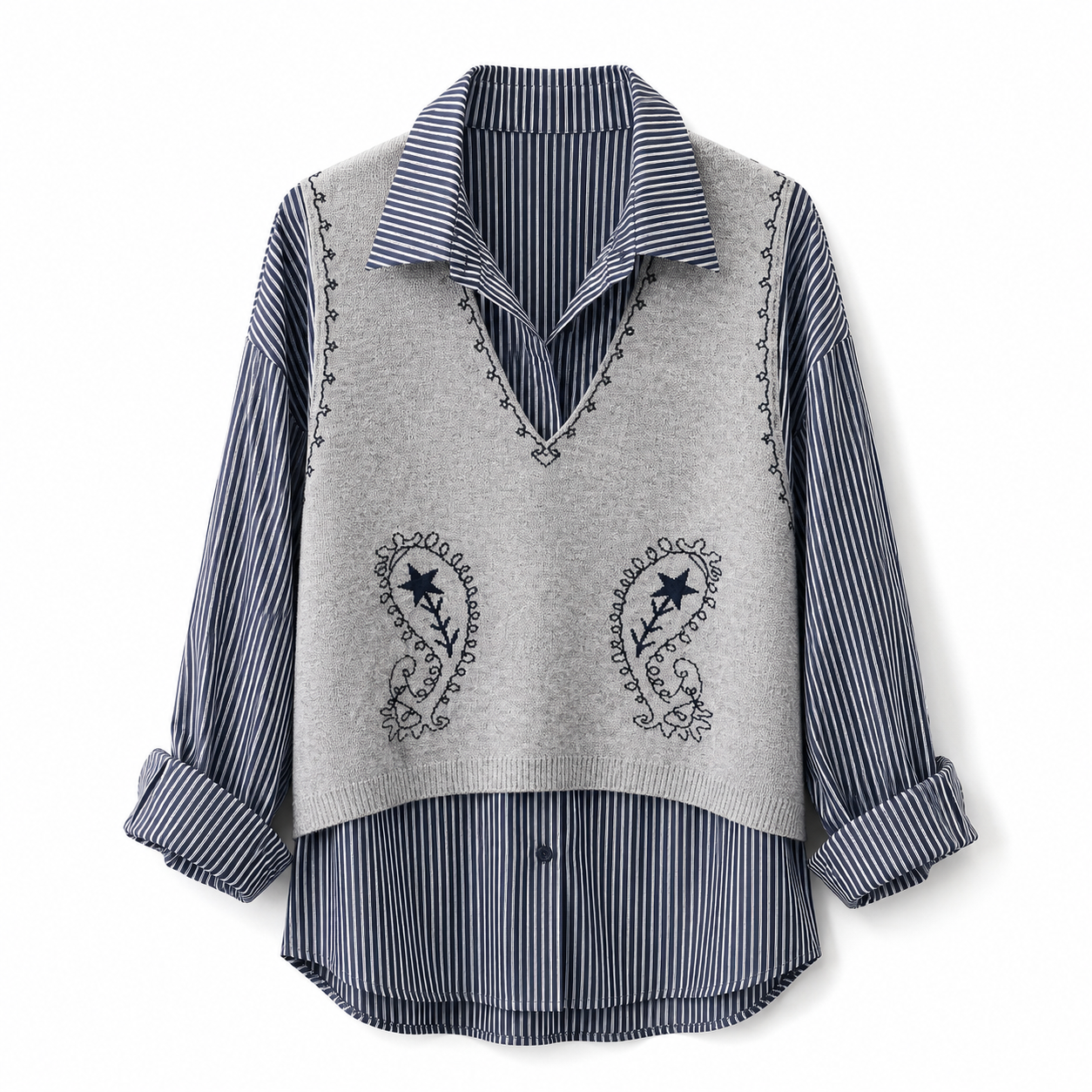 Paisley Layered Shirt Top