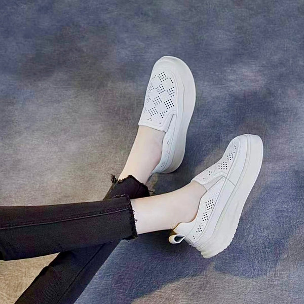 Perforated Slip-On Platform Sneakers