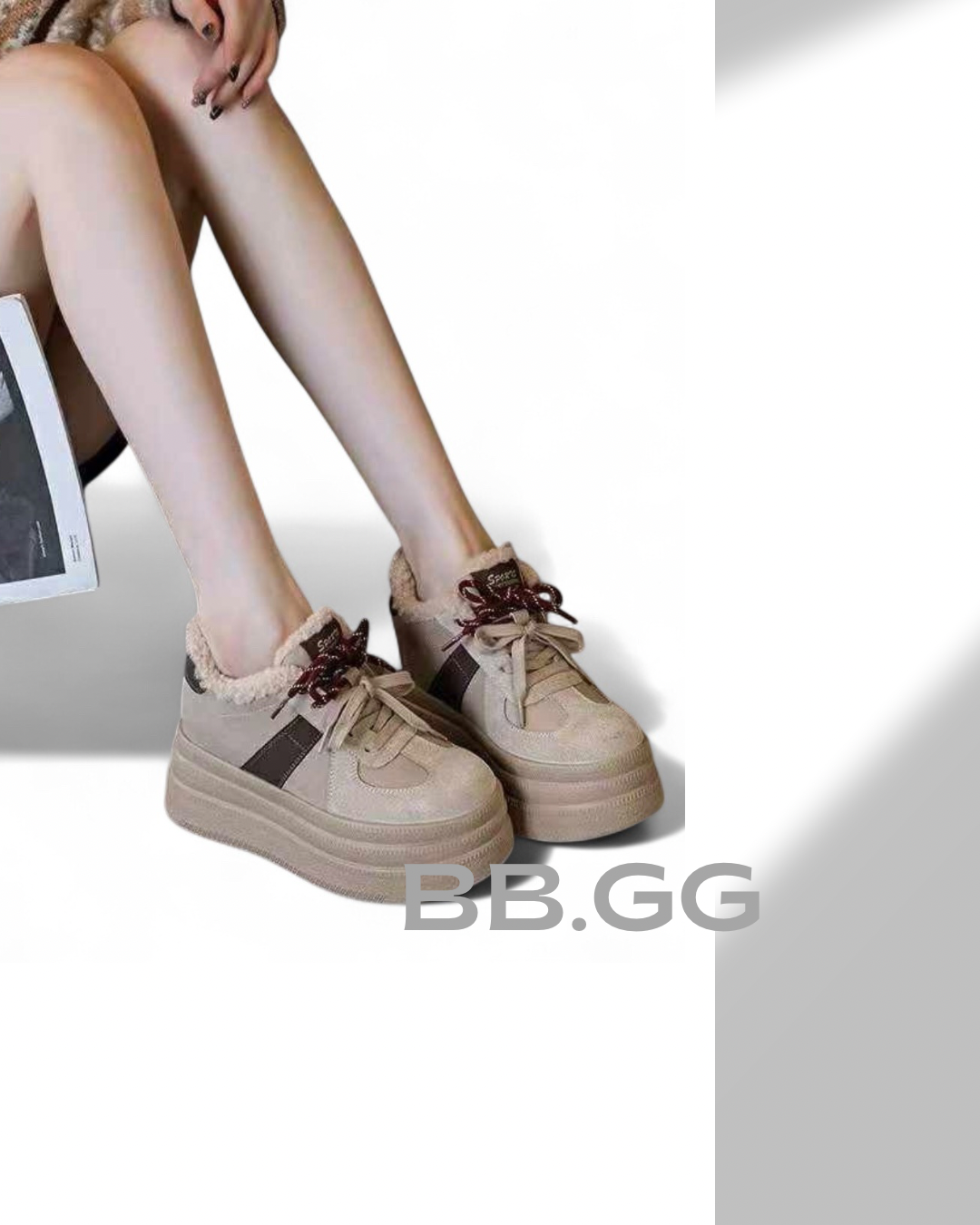 Velvet Platform Sneakers