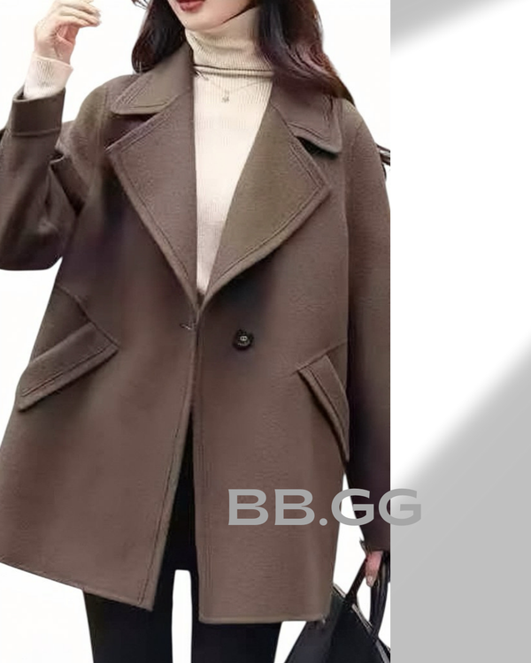 Brown Cashmere & Fleece Coat