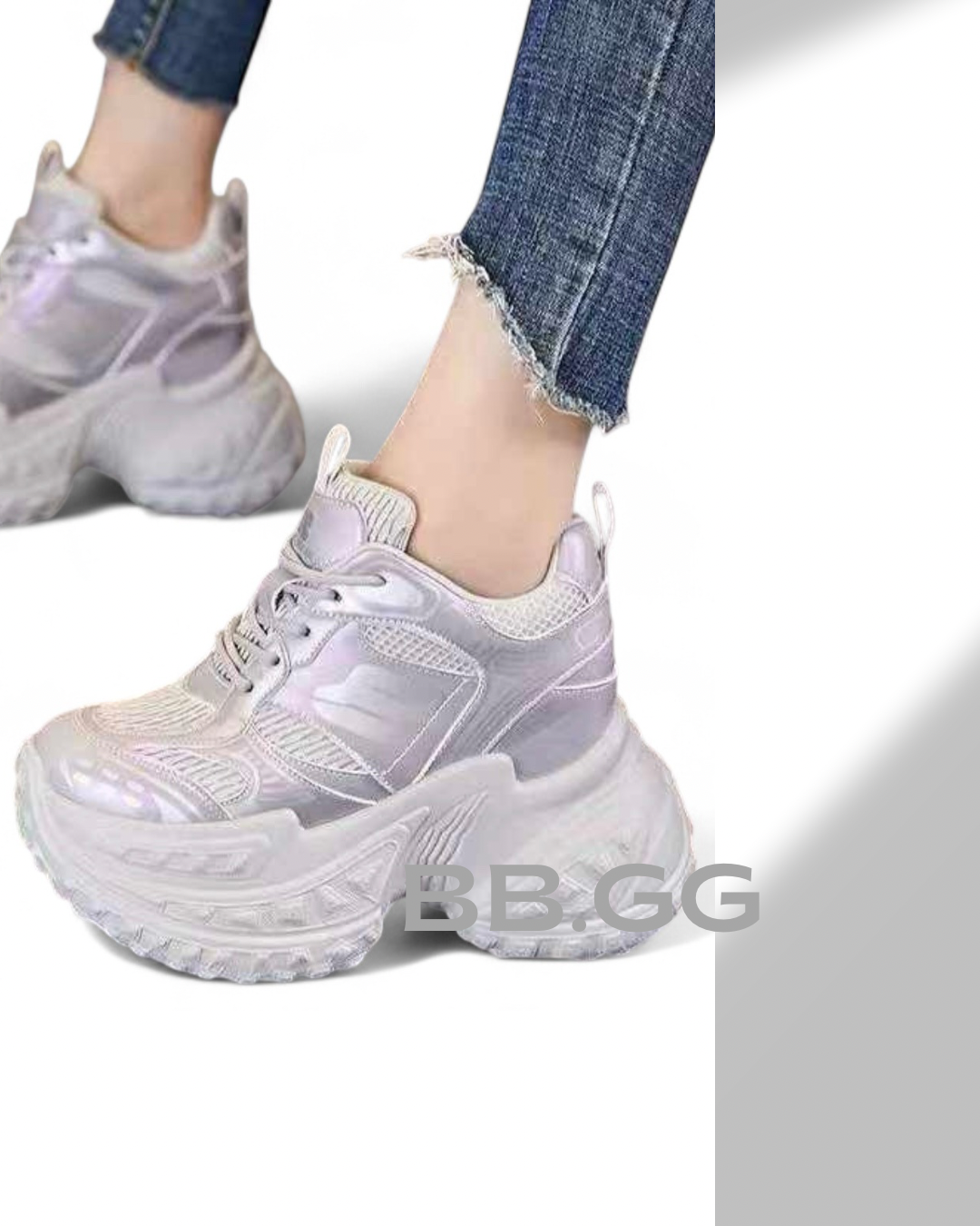White Chunky Dad Sneakers