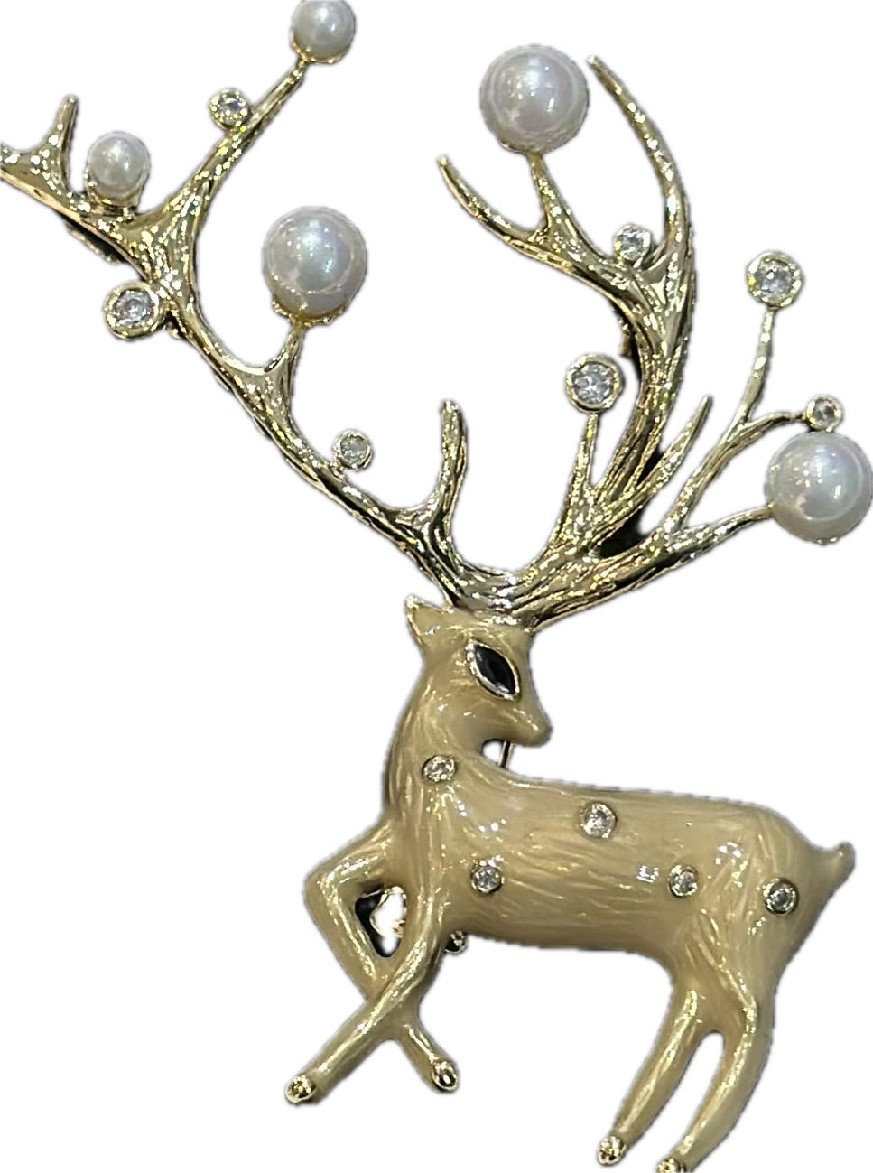 Deer Pearl Brooch