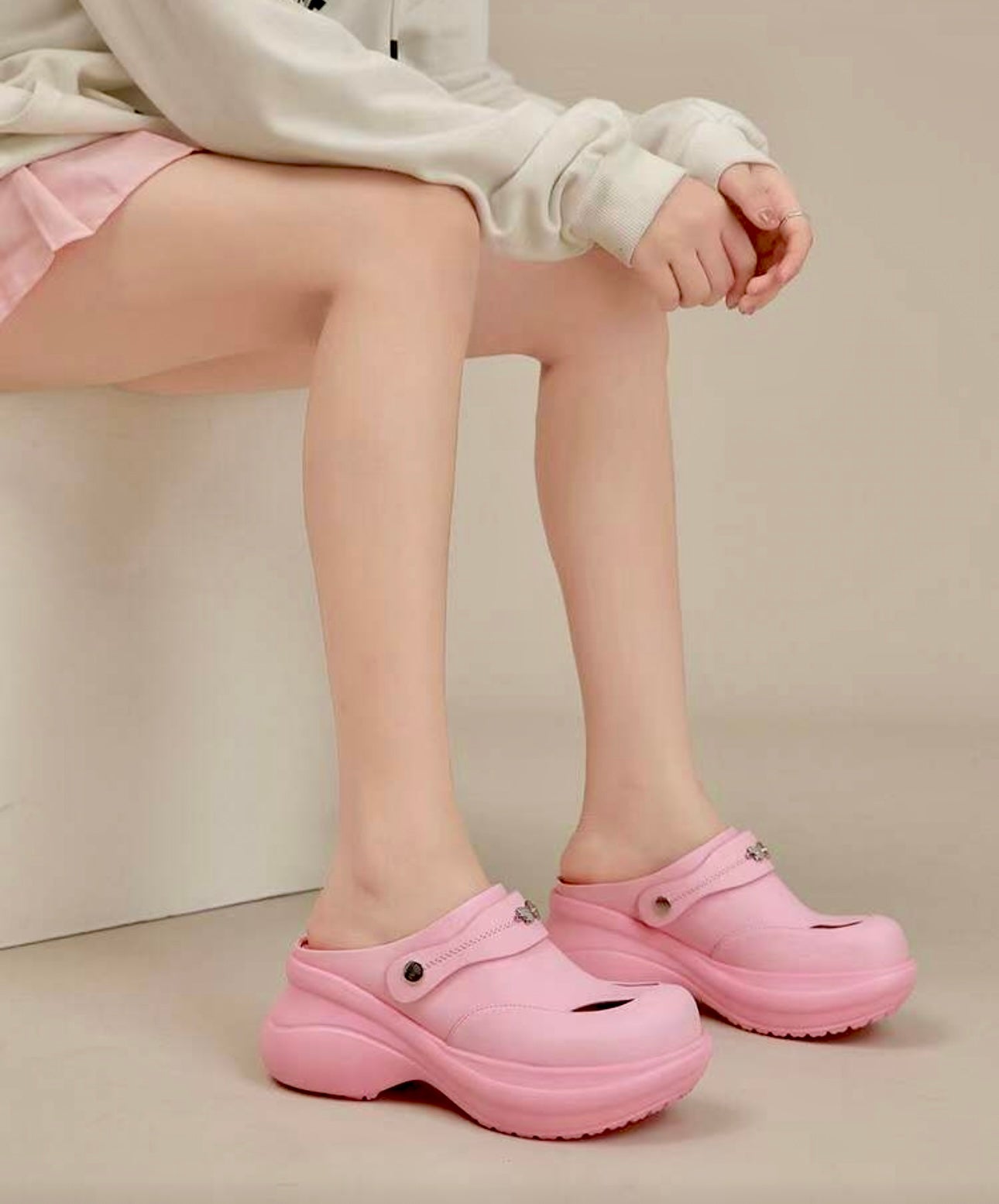 Causal Clogs Slip Platform Shoes