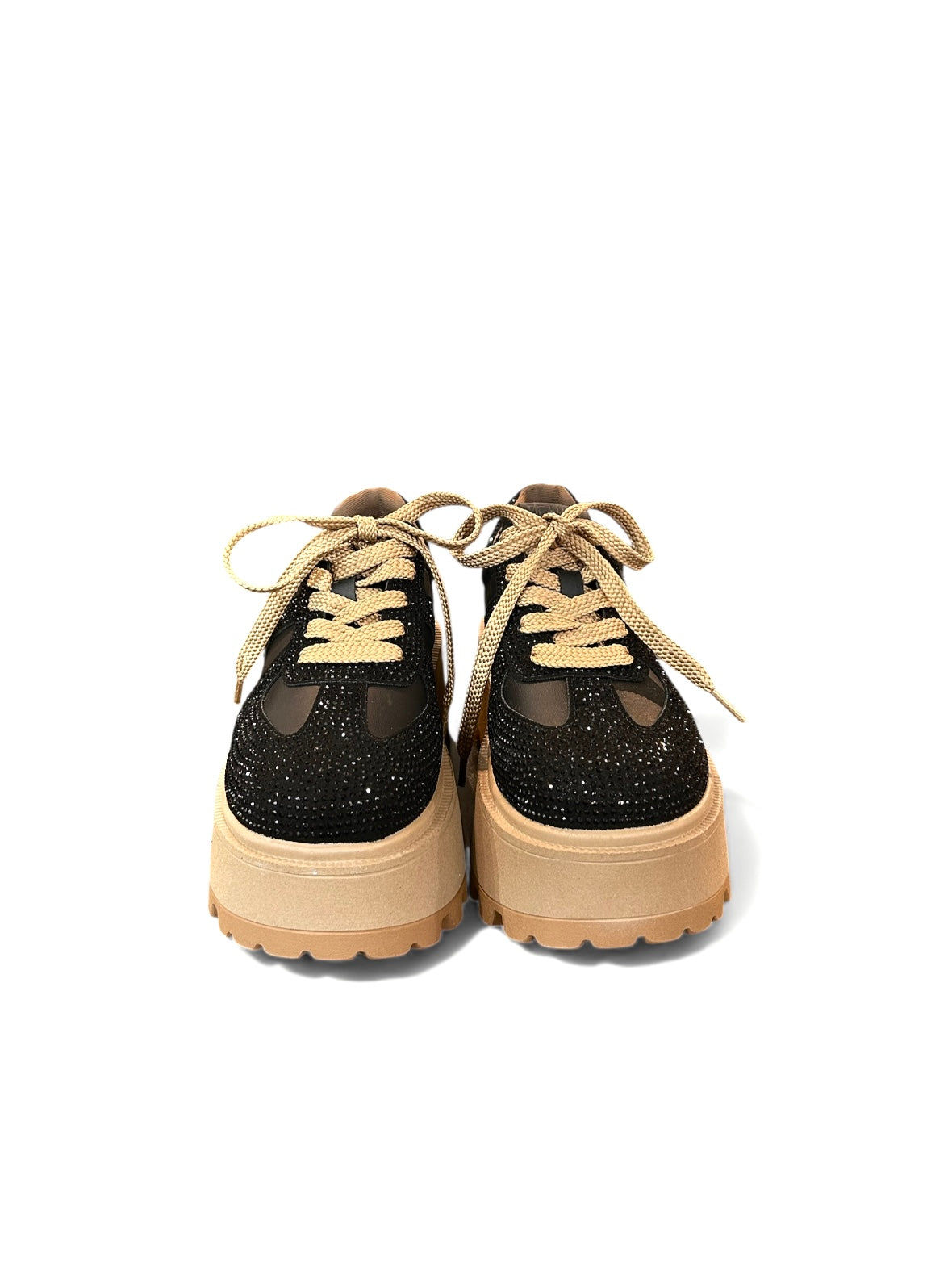 Bronze & Red Crystal Chunky Sneakers
