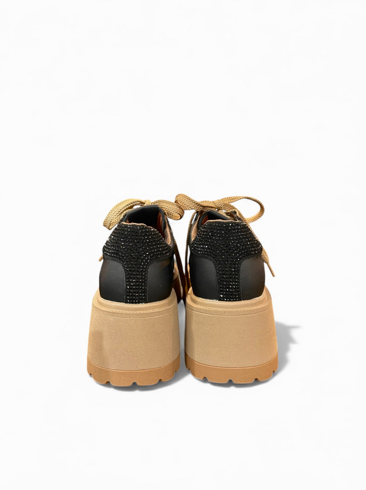 Bronze & Red Crystal Chunky Sneakers