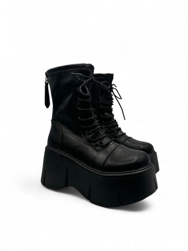 Calfskin Wedge Martin Boots