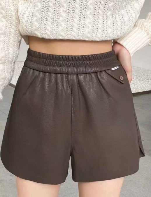 Fashion Short Leather Pants