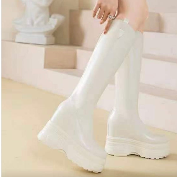 Calf Leather Hidden Heel Boots