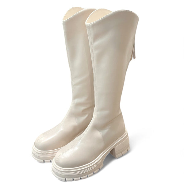 Calfskin Low-Heeled Riding Boots