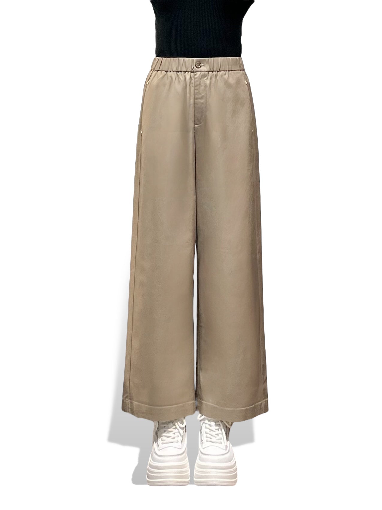 Silk-Blend Wide-Leg Trousers with Gold Leaf Accents