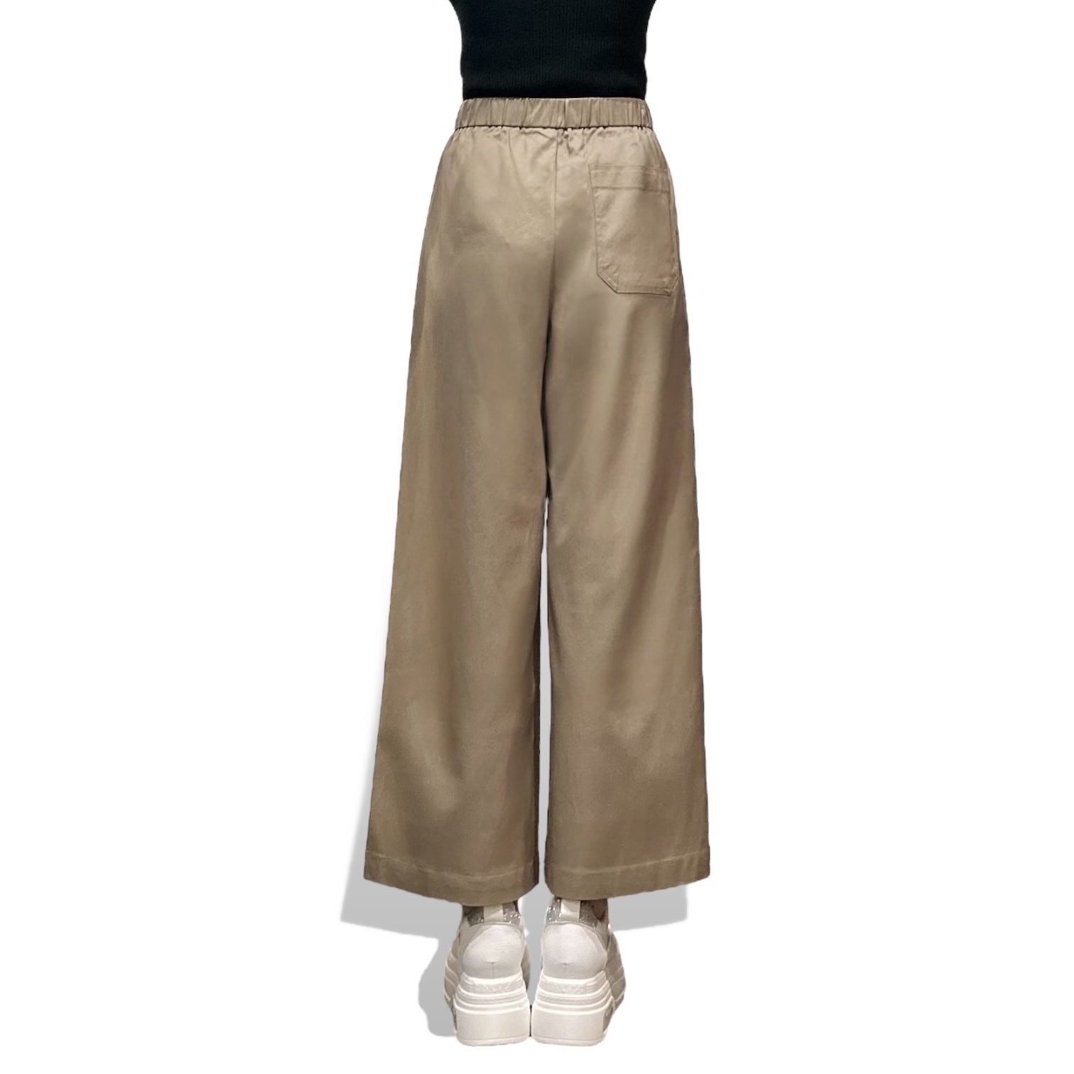 Silk-Blend Wide-Leg Trousers with Gold Leaf Accents