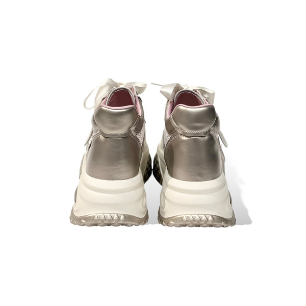 Ribbon-Laced Platform Sneakers