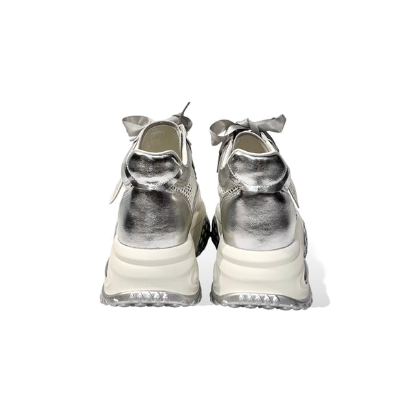 Ribbon-Laced Platform Sneakers