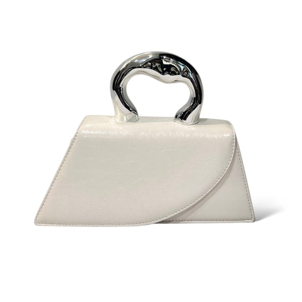 Sculptural Mini Top Chrome Handle Bag
