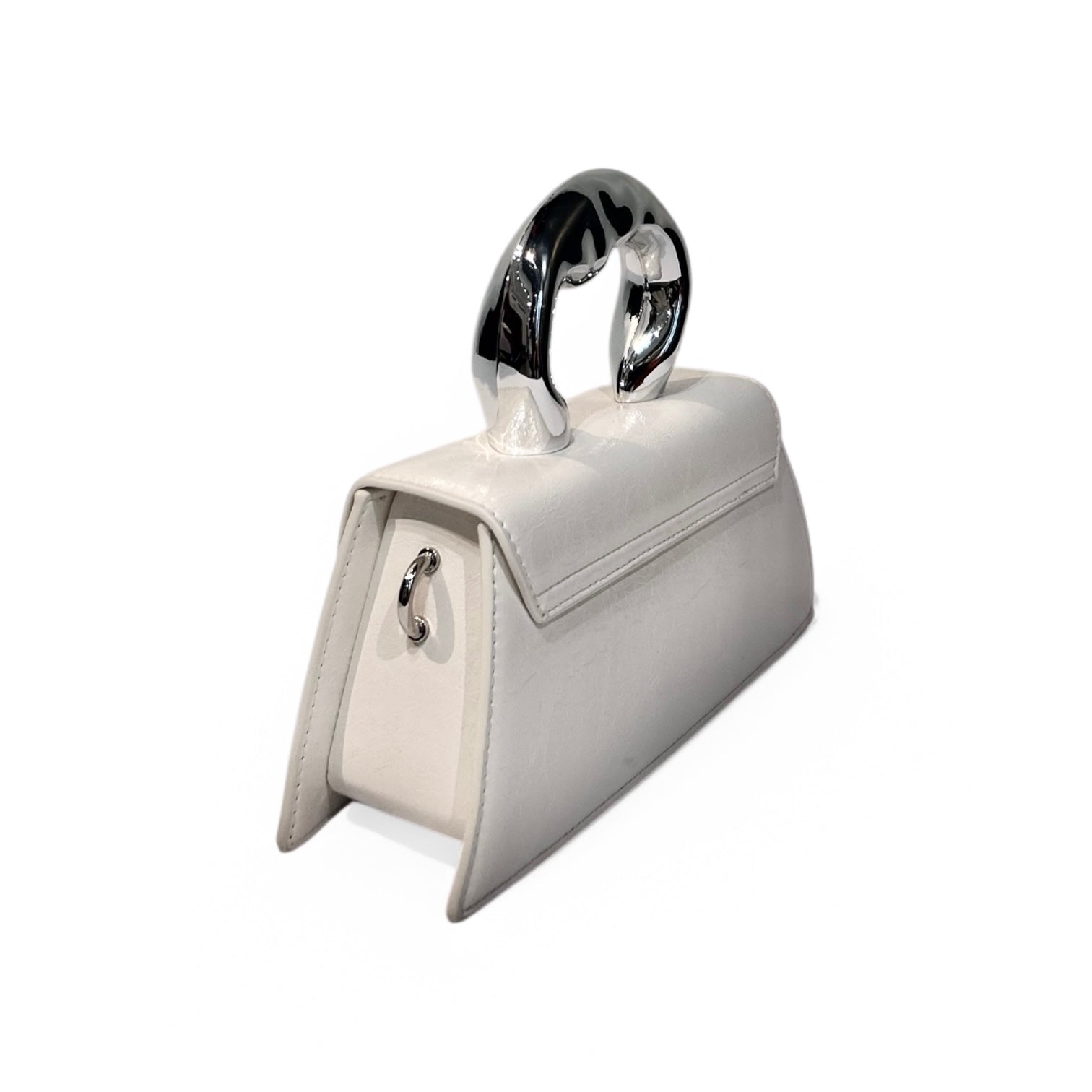 Sculptural Mini Top Chrome Handle Bag