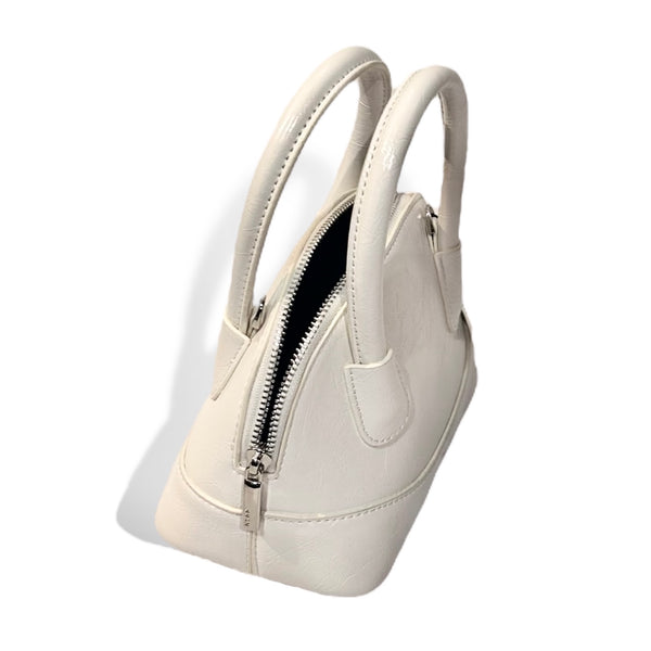 Mini Dome Satchel in Glossy Calfskin Leather