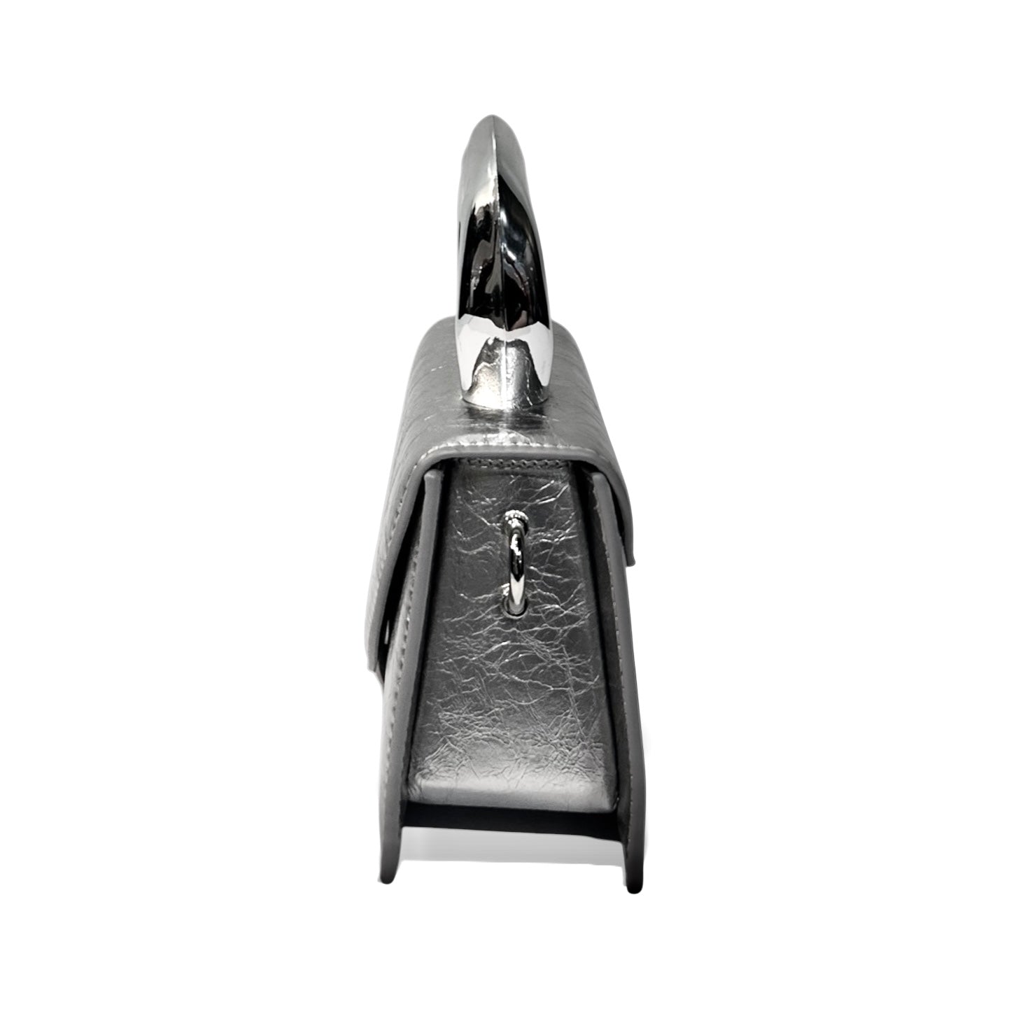 Sculptural Mini Top Chrome Handle Bag