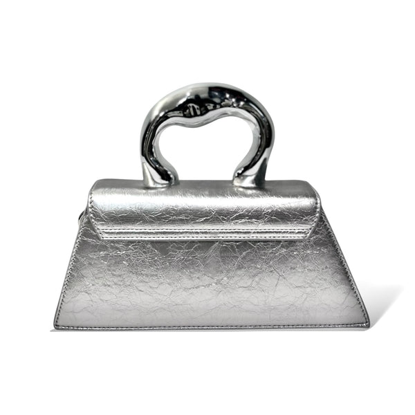 Sculptural Mini Top Chrome Handle Bag