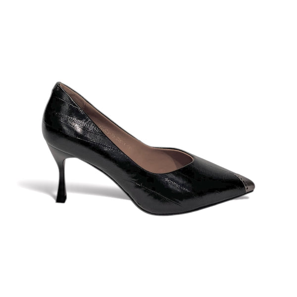 Sculpted Cap-Toe Calfskin Pumps