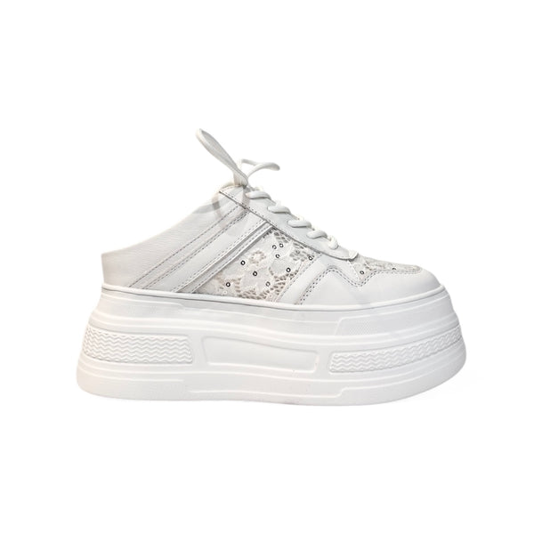 Laced Elevated Platform Mules