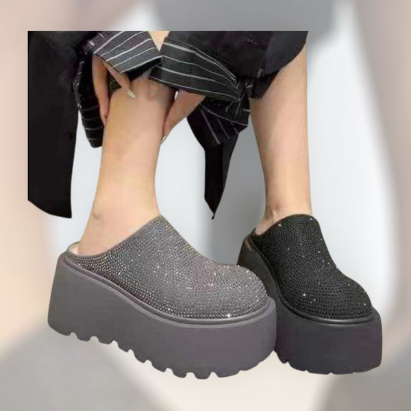 Crystal Platform Mule Clogs