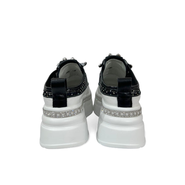 Crystal-Studded Slip-On Platform Sneakers