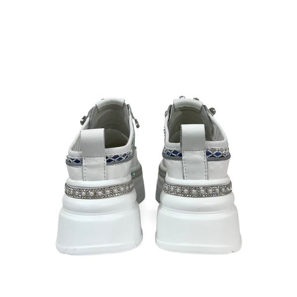 Crystal-Studded Slip-On Platform Sneakers