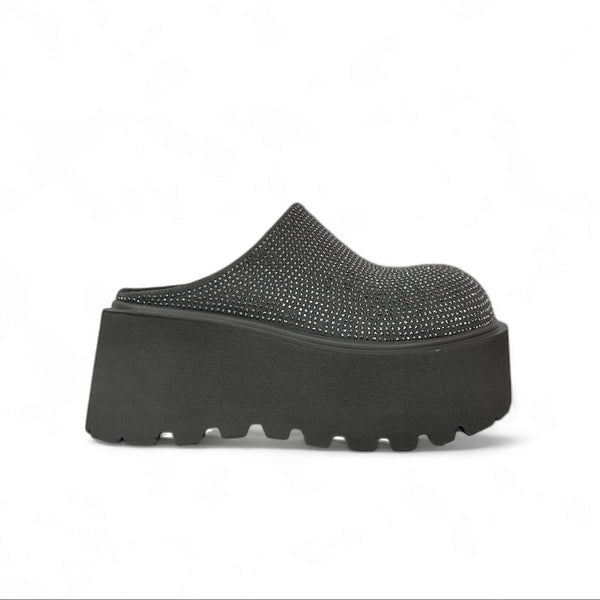 Crystal Platform Mule Clogs
