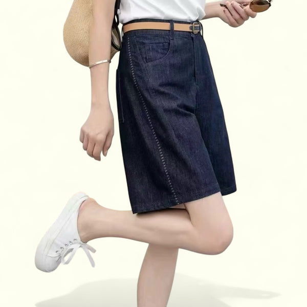 SilkBlend Relaxed Denim Shorts