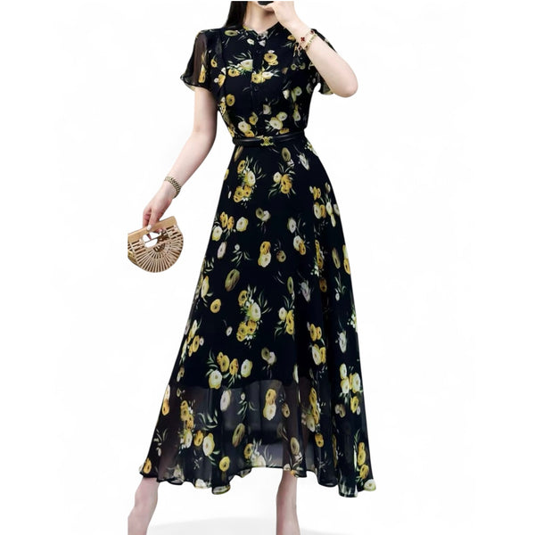 Silk Garden Bloom Maxi Dress