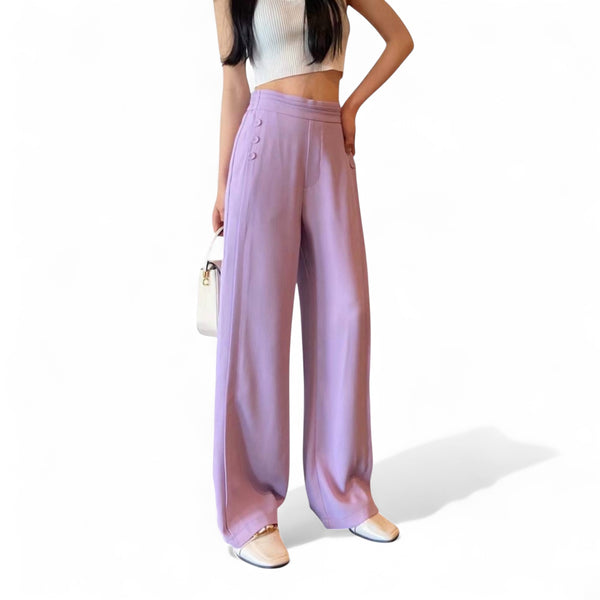 Flowing Silk-Blend Wide-Leg Trousers