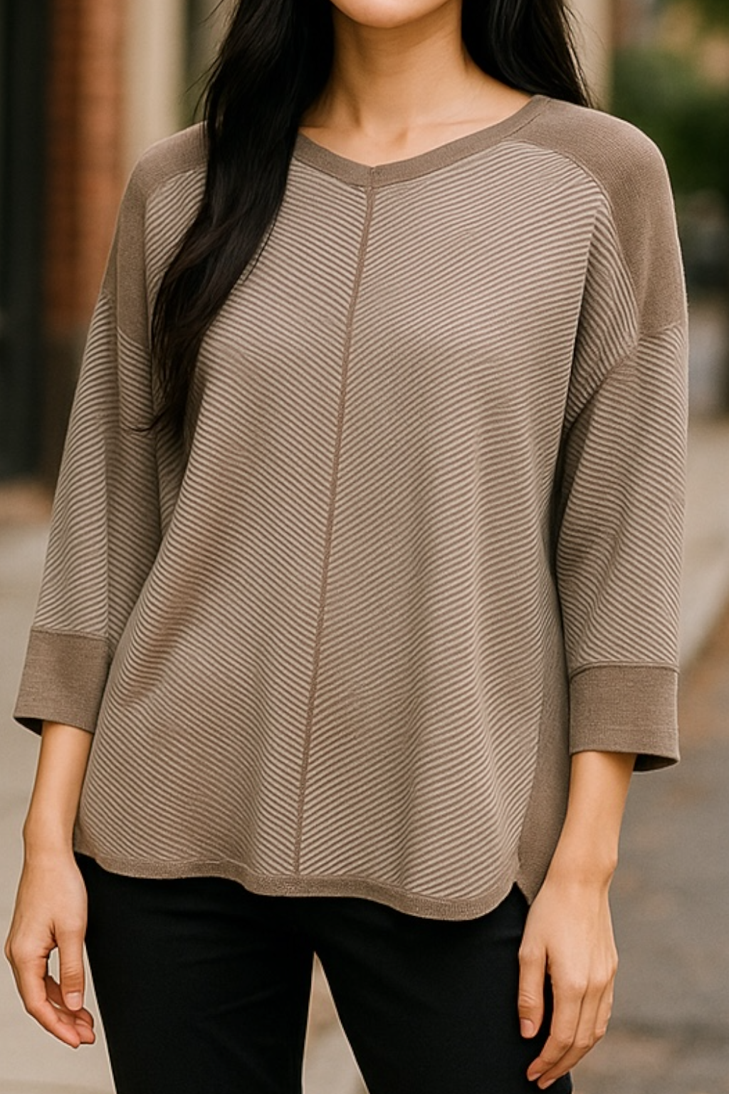 Shadow Stripe Knit Top