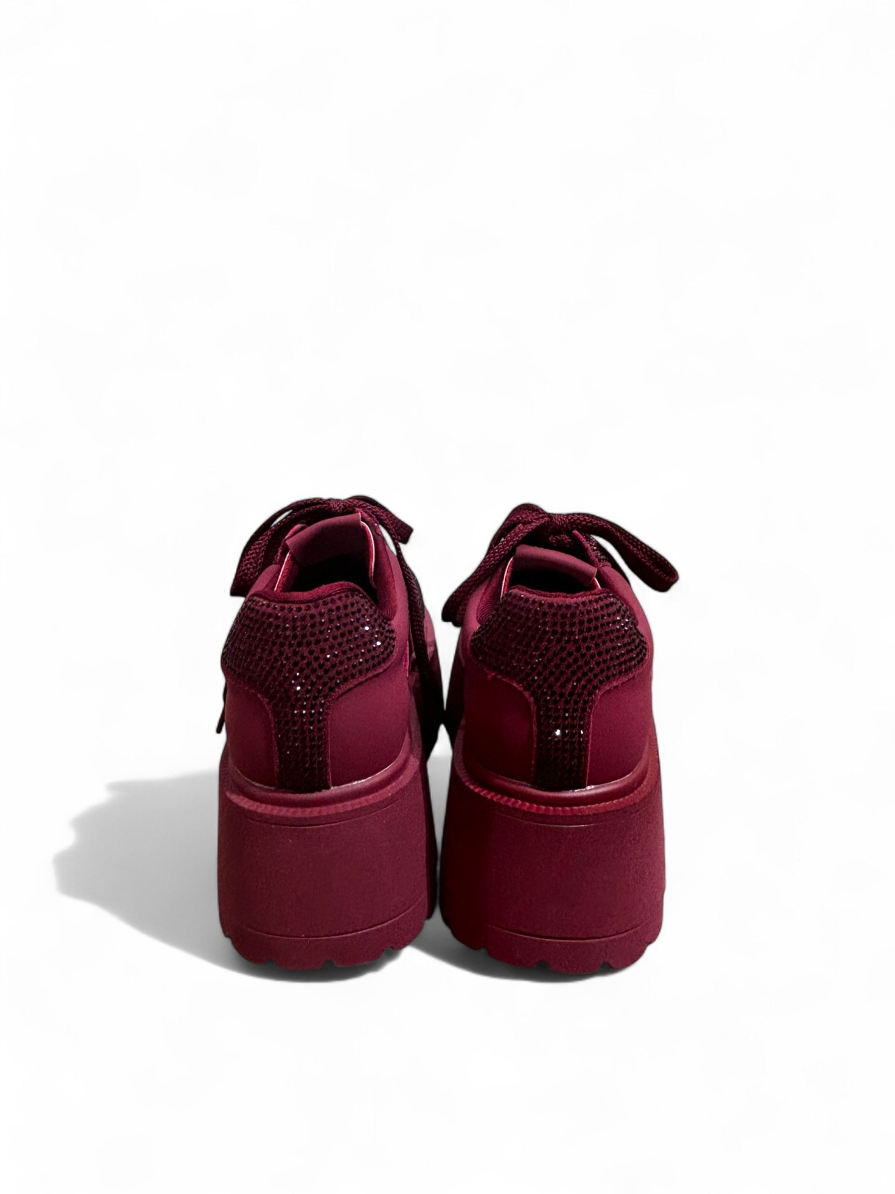 Bronze & Red Crystal Chunky Sneakers