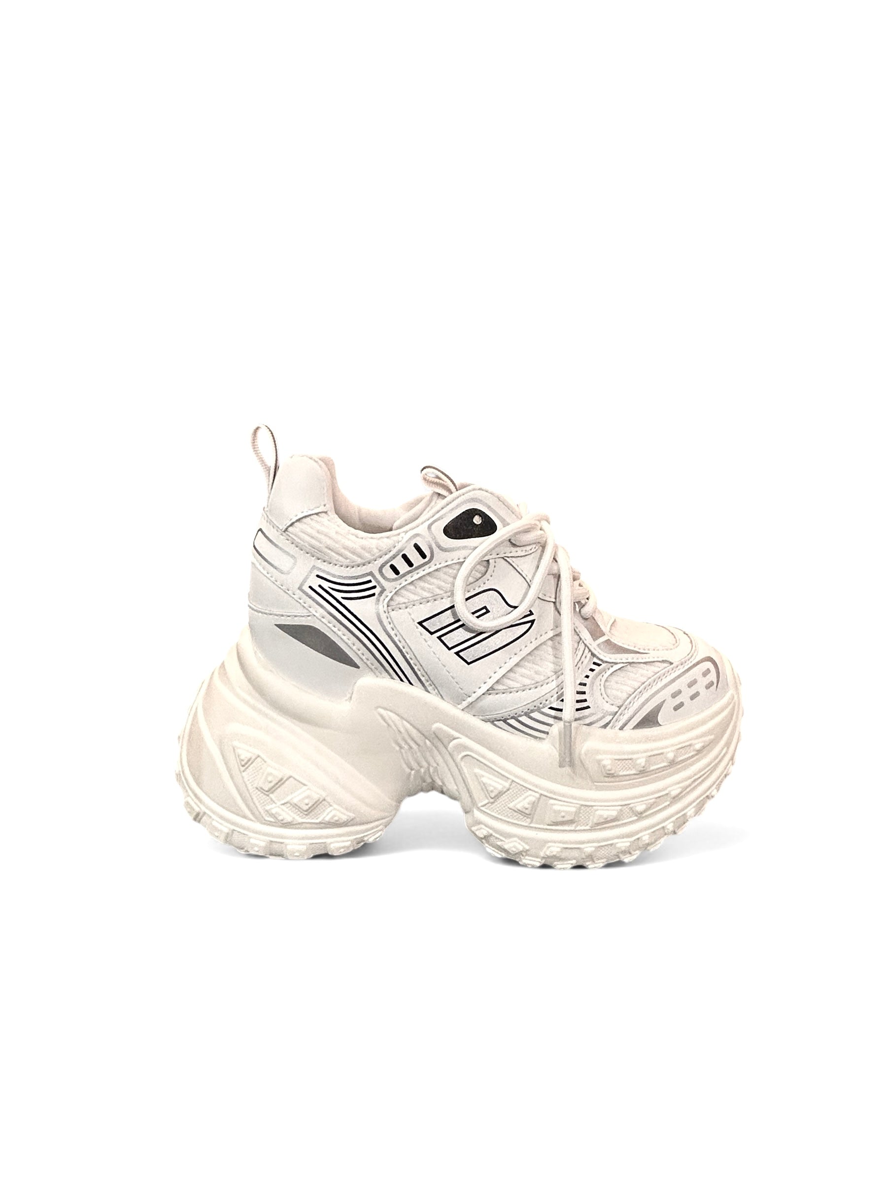 White Chunky Dad Sneakers