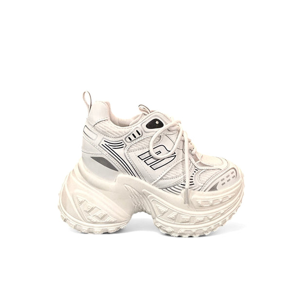 White Chunky Dad Sneakers
