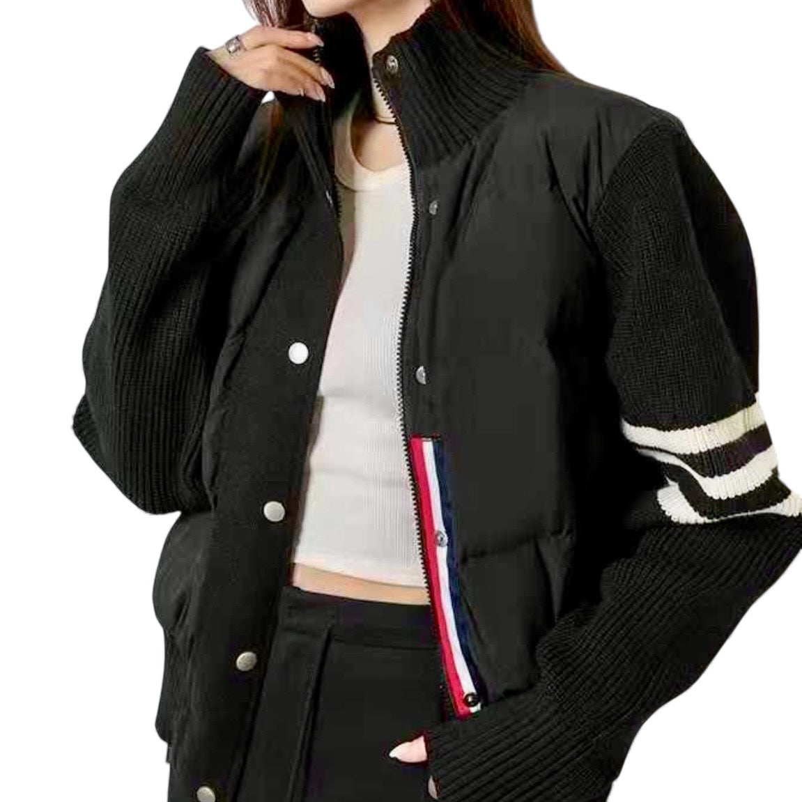 Chic Quilted Knit Jacket