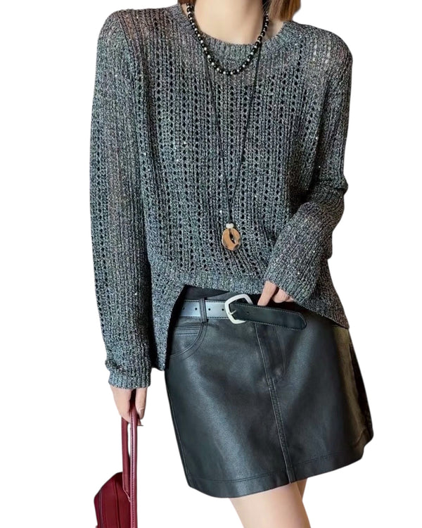 Shimmer Open Knit Sweater