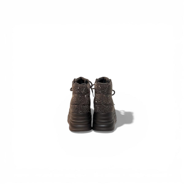 Crystal Noir Platform Boots