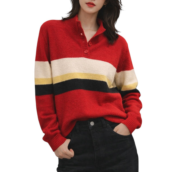 Color-Block Stripe Knit