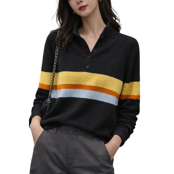 Color-Block Stripe Knit