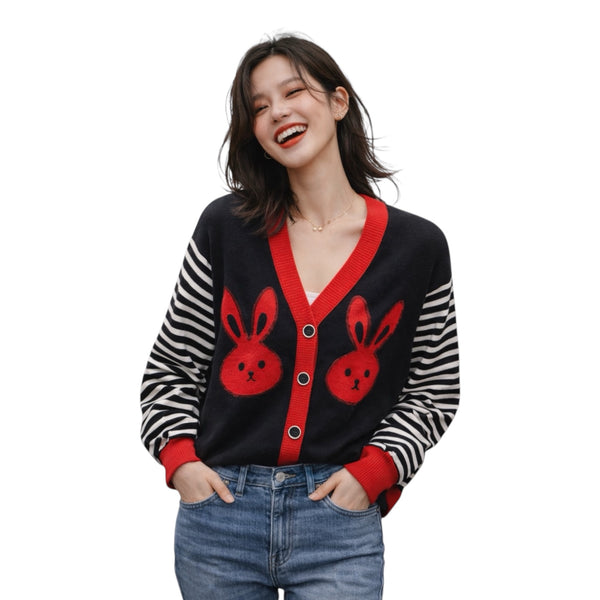 Double Bunny Knit Cardigan