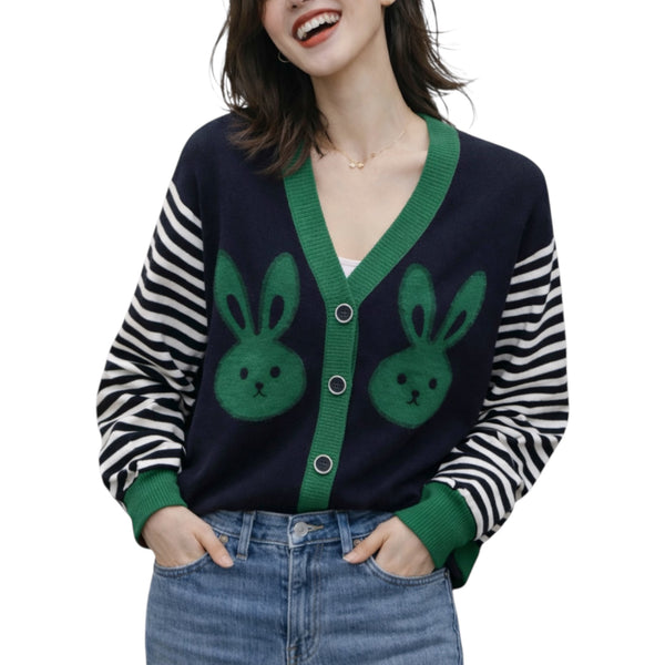 Double Bunny Knit Cardigan